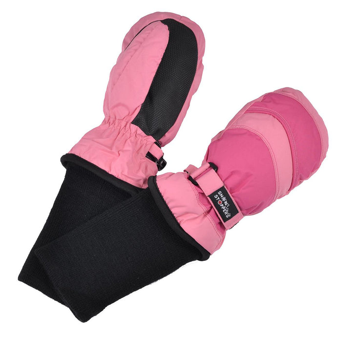 thumbnail image 2 of SnowStoppers Kids Waterproof Winter Mittens - Extra Long Cuff Stays On, Medium Size 2-5 Years, Pink Fuchsia 2 of 14